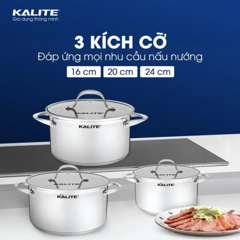 Bộ 3 Nồi Kalite KL352 Inox Đáy Từ 5 Lớp - Ảnh 2