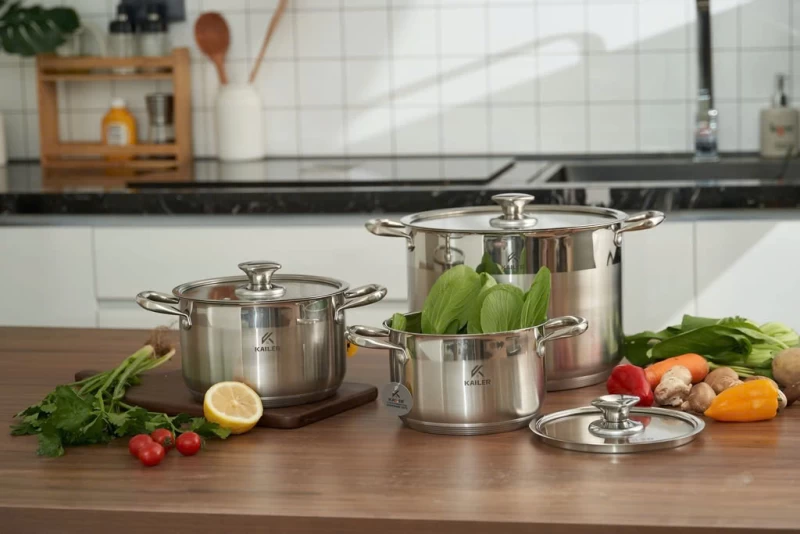 Bộ Nồi Inox 3 Món Kailer KL-6668 - Ảnh 6