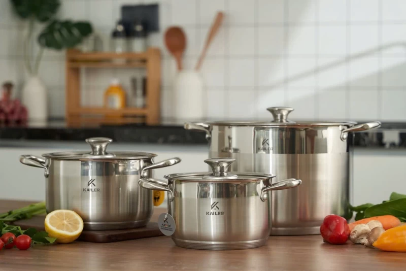 Bộ Nồi Inox 3 Món Kailer KL-6668 - Ảnh 2