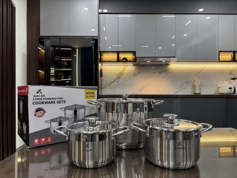 Bộ Nồi Inox 3 Món Kailer KL-6668 - Ảnh 1