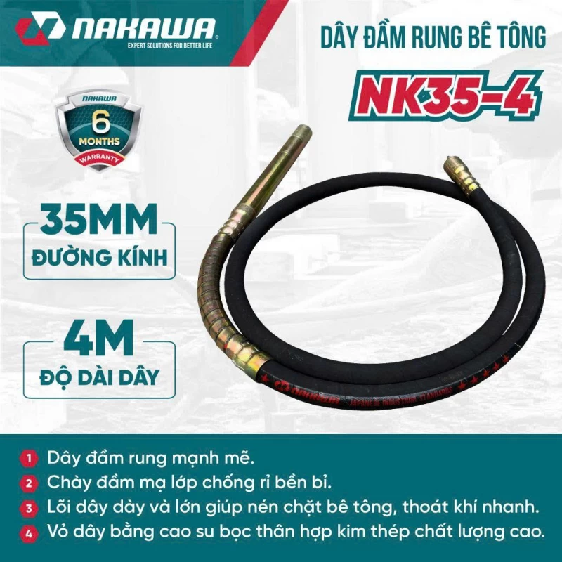 Dây đầm rung bê tông NAKAWA NK35-4 - Thumbnail 3