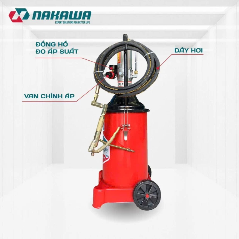 Máy bơm mỡ dùng khí nén NAKAWA BM-15L - Ảnh 2