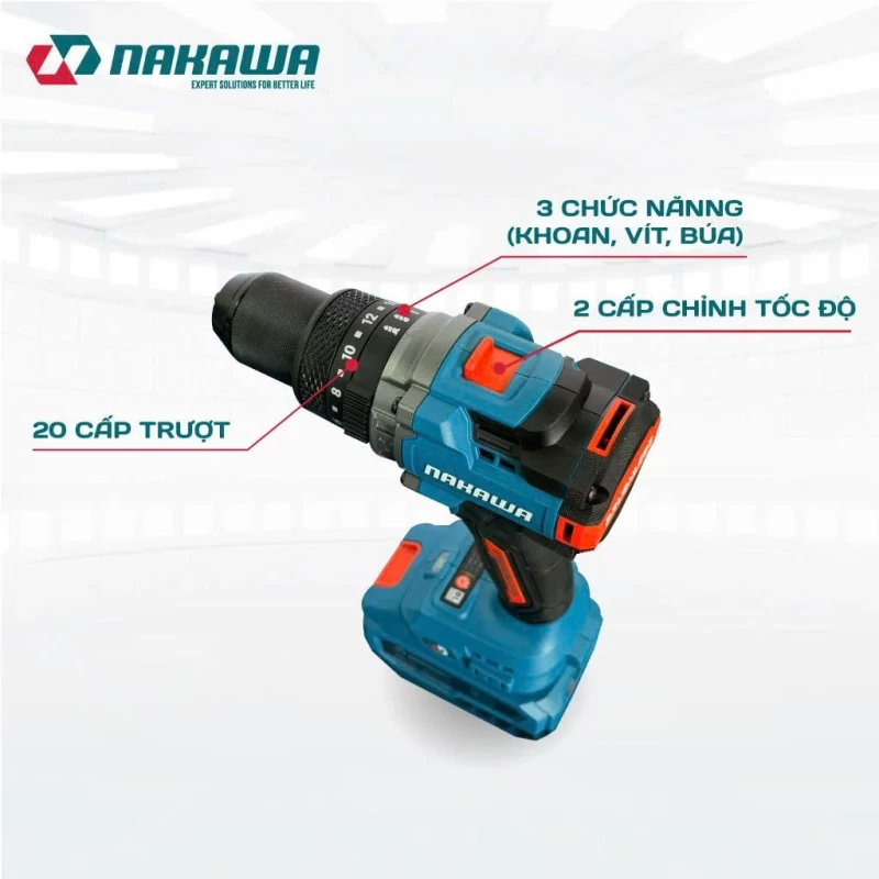 Máy khoan pin 3 chức năng NAKAWA NK-KM2113/160PRO - Thumbnail 7