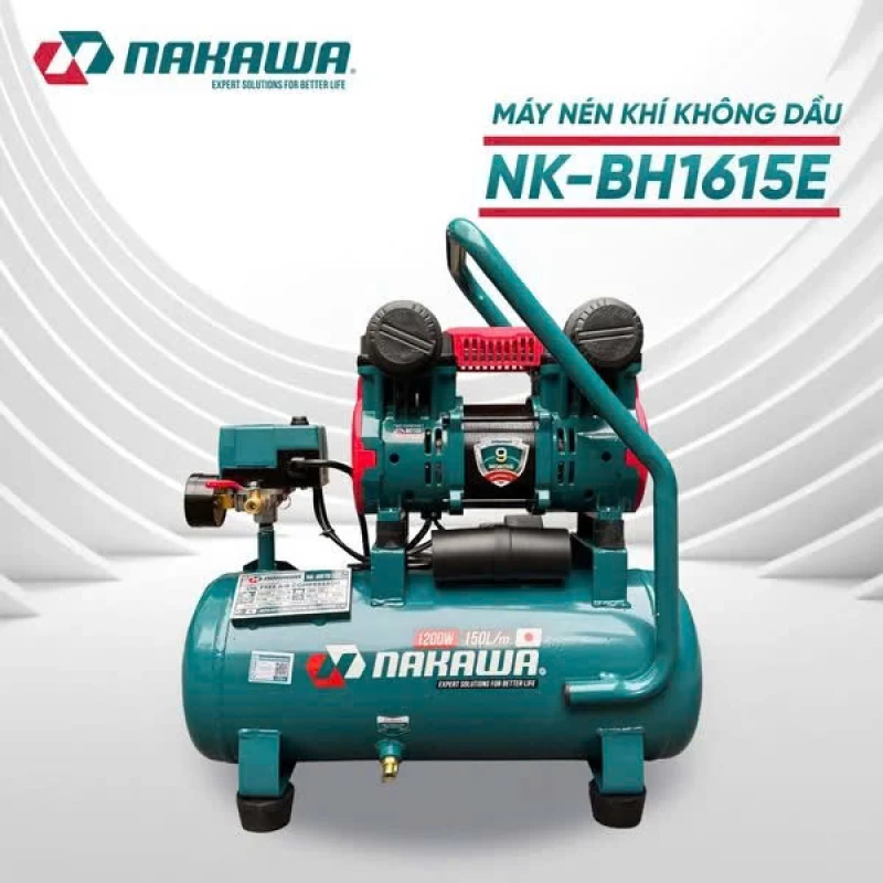 Máy Nén Khí Không Dầu Tốc Nhanh Siêu Êm 1200W 15L Nakawa NK-BH1615E - Thumbnail 6