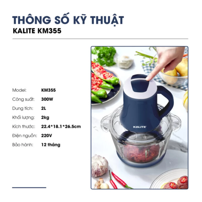 Máy xay thịt KALITE KM355 đa năng dung tích 2L - Thumbnail 4