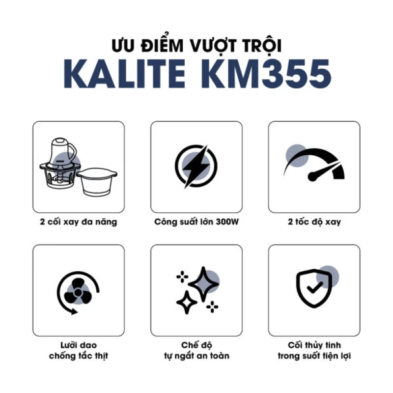 Máy xay thịt KALITE KM355 đa năng dung tích 2L - Thumbnail 12