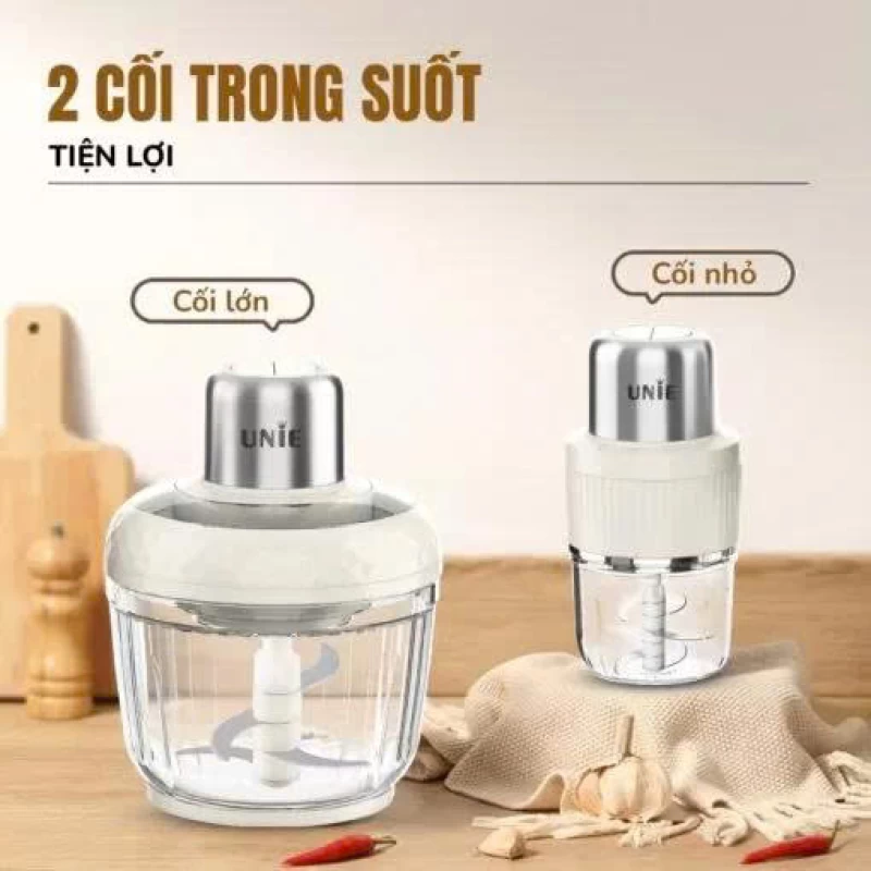 Máy xay thịt UNIE UM366 dung tích 2,5L, 2 cối xay thủy tinh, đánh ruốc, bóc tỏi tiện lợi - Thumbnail 8