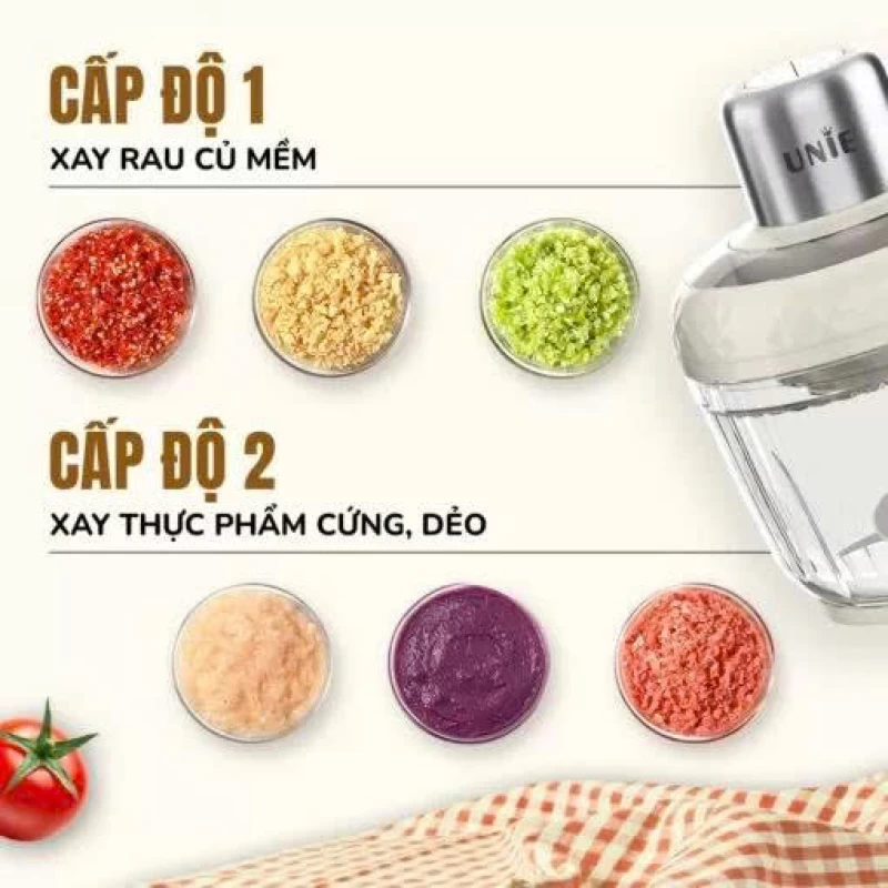 Máy xay thịt UNIE UM366 dung tích 2,5L, 2 cối xay thủy tinh, đánh ruốc, bóc tỏi tiện lợi - Thumbnail 5
