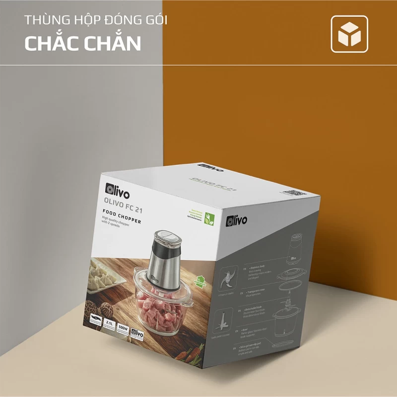 Máy Xay Thực Phẩm Đa Năng OLIVO FC21 - Dung Tích 2.1L - Công Suất 500W - Thumbnail 1