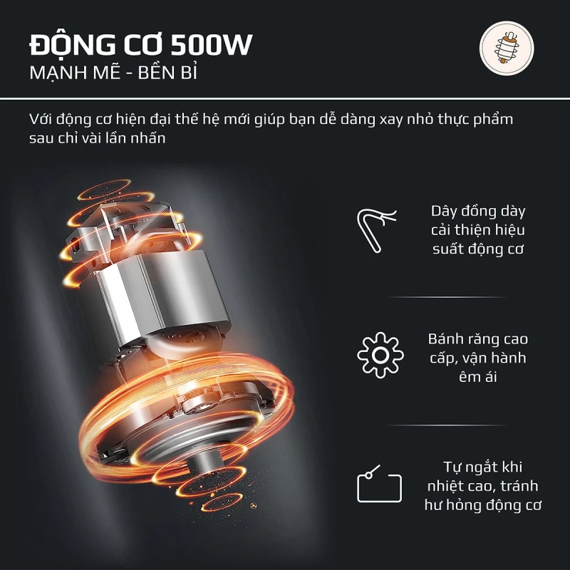 Máy Xay Thực Phẩm Đa Năng OLIVO FC21 - Dung Tích 2.1L - Công Suất 500W - Thumbnail 8