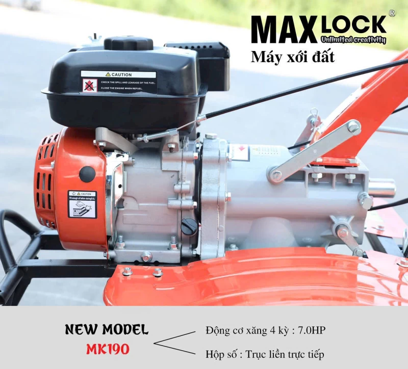 Máy Xới Đất Chạy Xăng Maxlock MK190 - Thumbnail 1