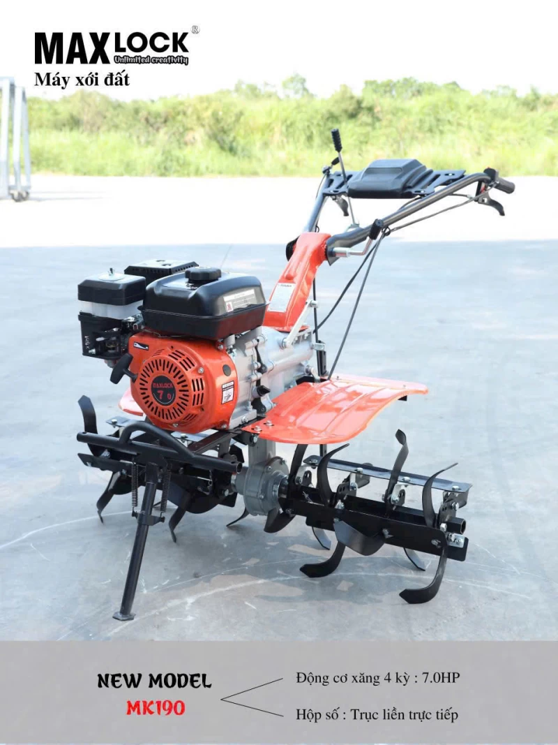 Máy Xới Đất Chạy Xăng Maxlock MK190 - Thumbnail 2