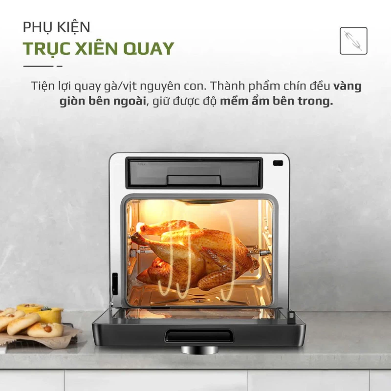 Nồi Chiên Hấp Đa Năng OLIVO SF16 PRO 2025 - 70 Chế Độ Cài Sẵn, Toàn Bộ Khoang Nồi Và Phụ Kiện Bằng Inox 304 Cao Cấp, Dung Tích 16L, Vệ Sinh Dễ Dàng - Thumbnail 27