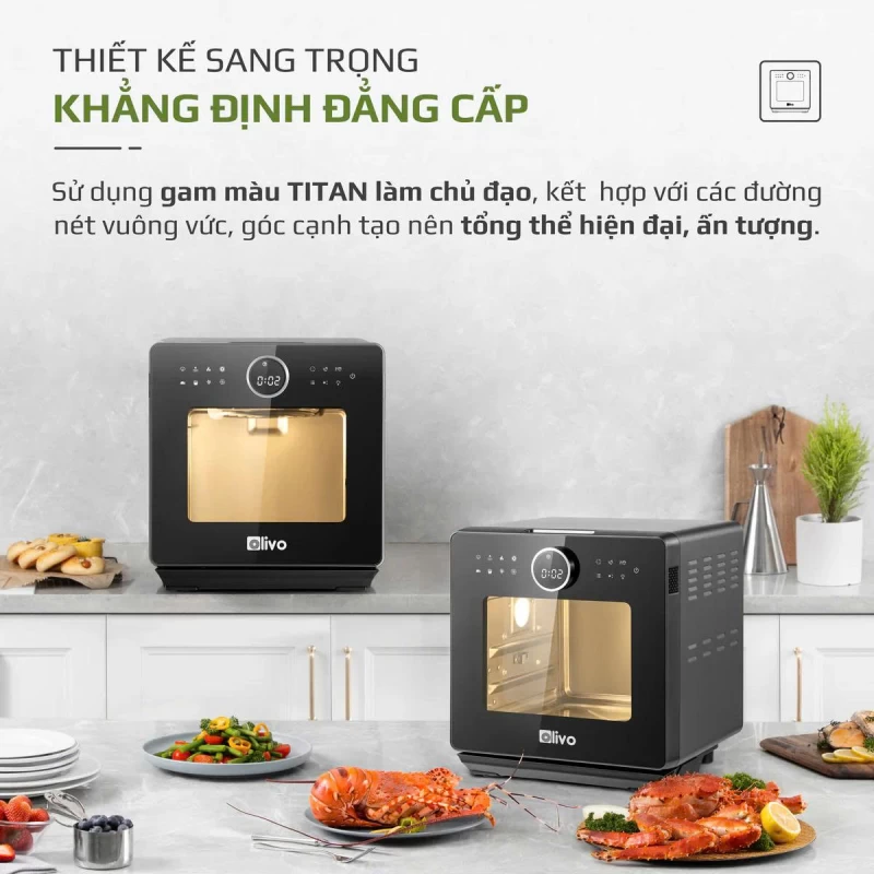 Nồi Chiên Hấp Đa Năng OLIVO SF16 PRO 2025 - 70 Chế Độ Cài Sẵn, Toàn Bộ Khoang Nồi Và Phụ Kiện Bằng Inox 304 Cao Cấp, Dung Tích 16L, Vệ Sinh Dễ Dàng - Thumbnail 25