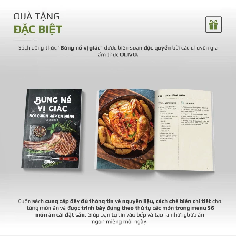 Nồi Chiên Hấp Đa Năng OLIVO SF16 PRO 2025 - 70 Chế Độ Cài Sẵn, Toàn Bộ Khoang Nồi Và Phụ Kiện Bằng Inox 304 Cao Cấp, Dung Tích 16L, Vệ Sinh Dễ Dàng - Thumbnail 16