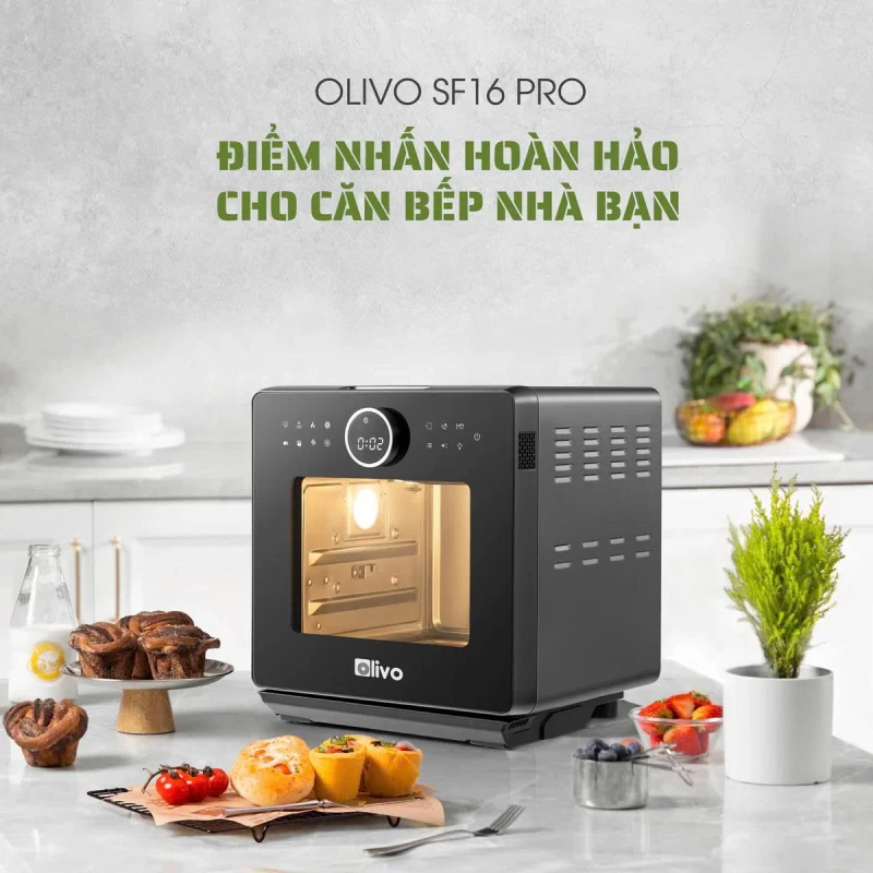 Nồi Chiên Hấp Đa Năng OLIVO SF16 PRO 2025 - 70 Chế Độ Cài Sẵn, Toàn Bộ Khoang Nồi Và Phụ Kiện Bằng Inox 304 Cao Cấp, Dung Tích 16L, Vệ Sinh Dễ Dàng - Thumbnail 28