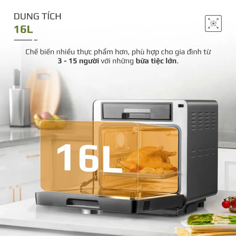 Nồi Chiên Hấp Đa Năng OLIVO SF16 PRO 2025 - 70 Chế Độ Cài Sẵn, Toàn Bộ Khoang Nồi Và Phụ Kiện Bằng Inox 304 Cao Cấp, Dung Tích 16L, Vệ Sinh Dễ Dàng - Thumbnail 24