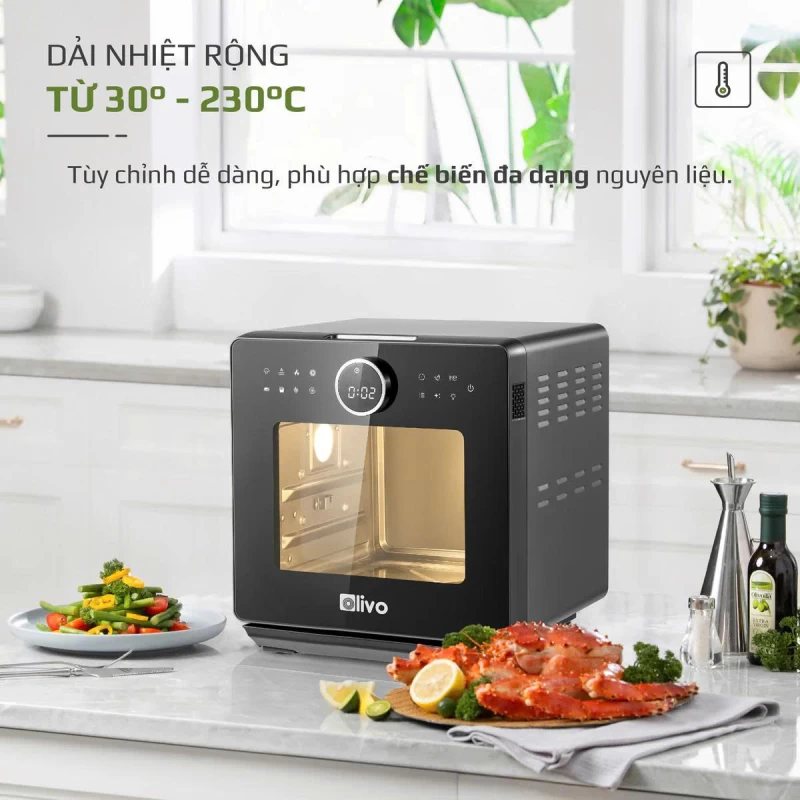 Nồi Chiên Hấp Đa Năng OLIVO SF16 PRO 2025 - 70 Chế Độ Cài Sẵn, Toàn Bộ Khoang Nồi Và Phụ Kiện Bằng Inox 304 Cao Cấp, Dung Tích 16L, Vệ Sinh Dễ Dàng - Thumbnail 29