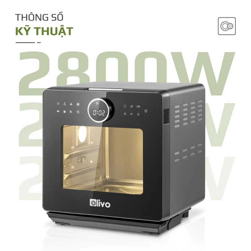 Nồi Chiên Hấp Đa Năng OLIVO SF16 PRO 2025 - 70 Chế Độ Cài Sẵn, Toàn Bộ Khoang Nồi Và Phụ Kiện Bằng Inox 304 Cao Cấp, Dung Tích 16L, Vệ Sinh Dễ Dàng - Thumbnail 37