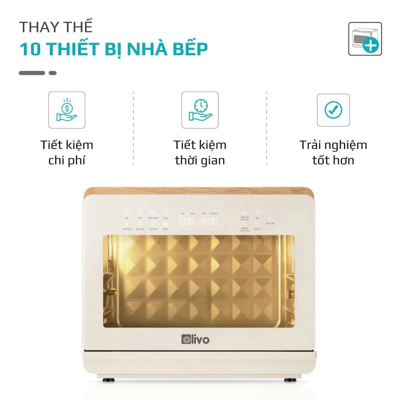 Nồi Chiên Hấp Đa Năng OLIVO SF20 PRO - Dung tích vượt trội 20L, Ứng dụng công nghệ hiện đại bậc nhất - Hấp Nano Steam/Chiên Eco Fry, 70 Chế Độ Cài Sẵn,Vệ Sinh Dễ Dàng - Thumbnail 25