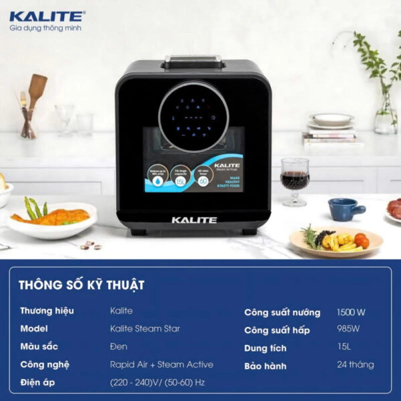 Nồi chiên hơi nước KALITE STEAM STAR 15 lít, đa năng - Ảnh 2
