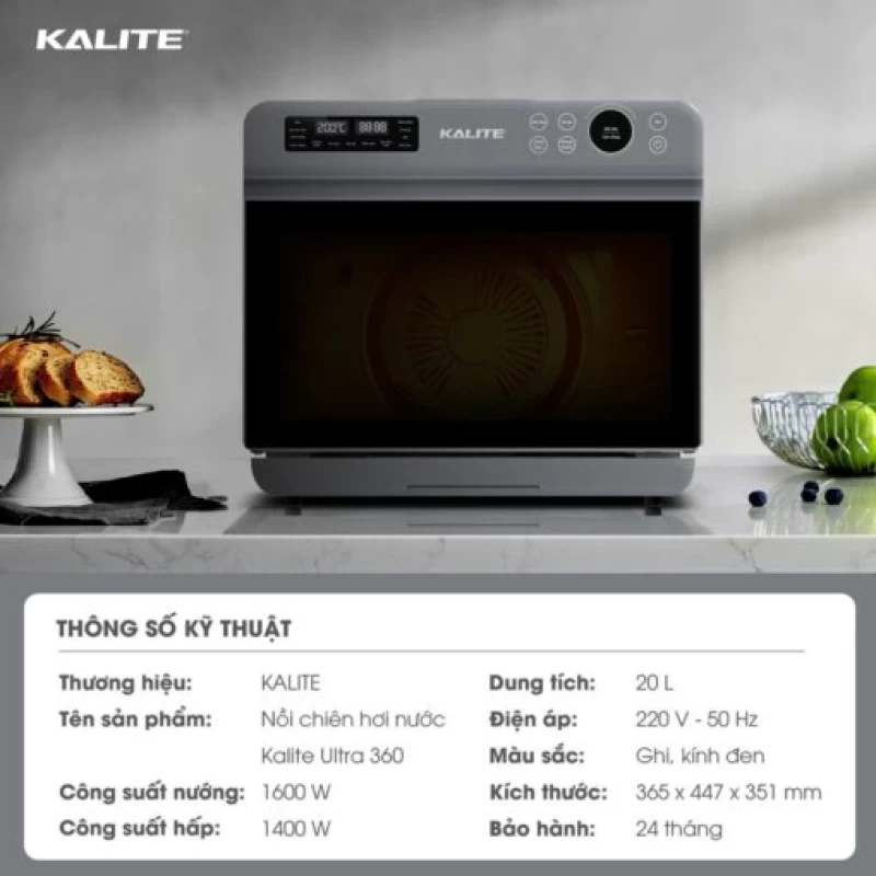 Nồi chiên hơi nước KALITE STEAM ULTRA 360, dung tích 20l, 4in, công nghệ SteamTech Fusion 360 - Thumbnail 12