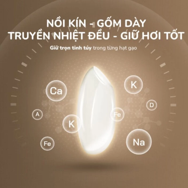Nồi cơm điện lòng gốm cao cấp UNIE URC818, chống dính tự nhiên, dung tích 1,8L - Thumbnail 8