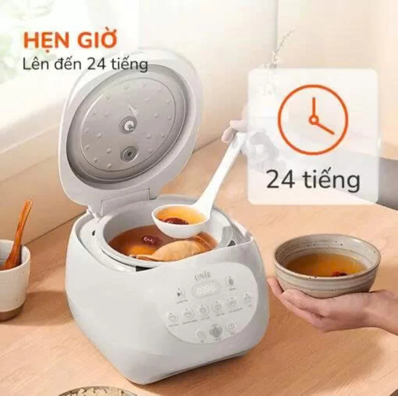 Nồi cơm điện lòng gốm tự nhiên UNIE URC815 nấu cơm cháy giòn tan, dung tích 1,5L, hẹn giờ nấu 24 tiếng - Thumbnail 7