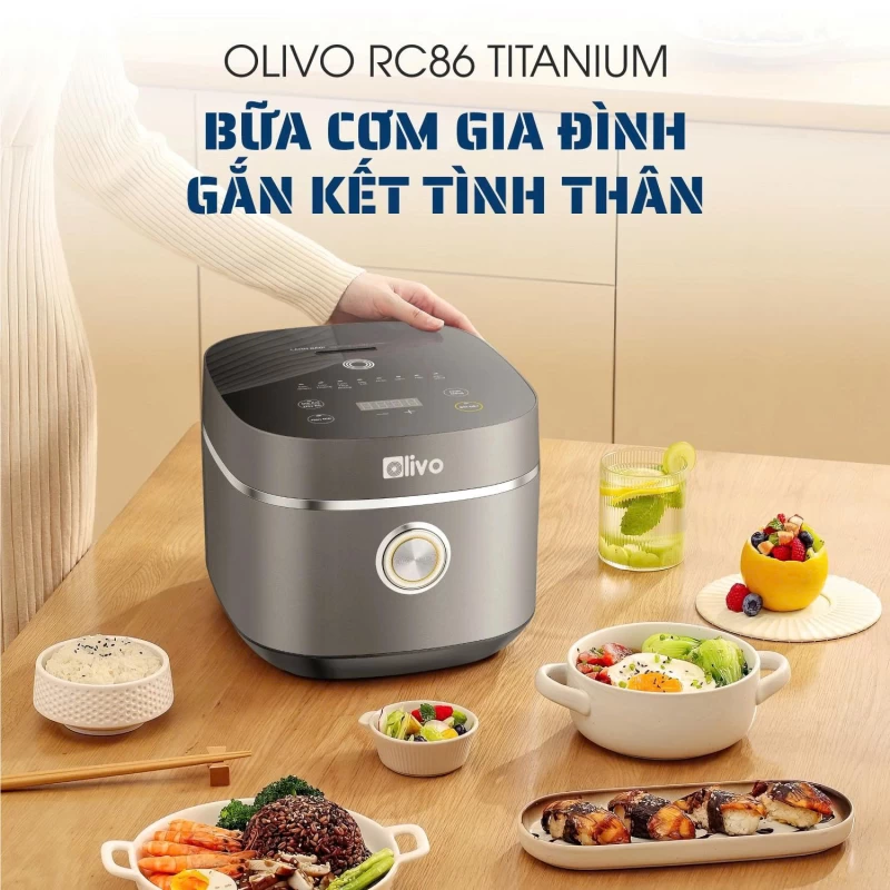 Nồi Cơm Điện OLIVO RC86 Titanium – Lòng Nồi INOX 304 Chống Dính Tự Nhiên, Nấu Cơm Ngon, Thiết Kế Tinh Tế, Sang Trọng - Thumbnail 13