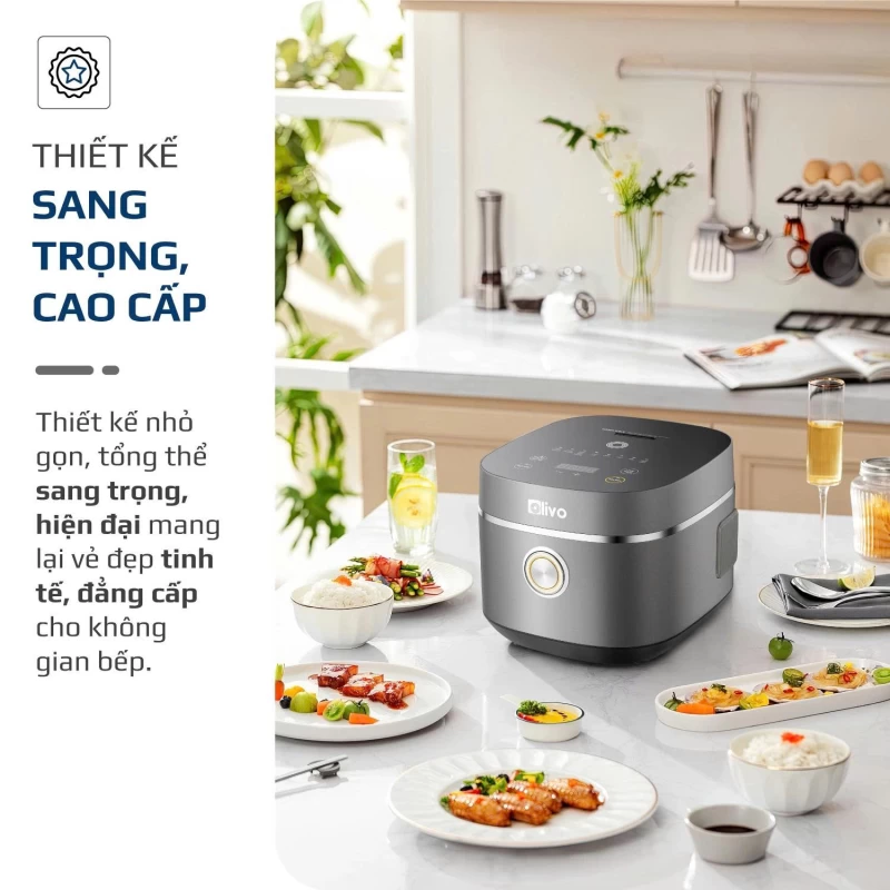 Nồi Cơm Điện OLIVO RC86 Titanium – Lòng Nồi INOX 304 Chống Dính Tự Nhiên, Nấu Cơm Ngon, Thiết Kế Tinh Tế, Sang Trọng - Thumbnail 24