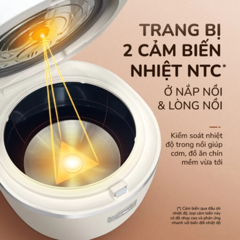 Nồi cơm điện tử UNIE URC612 , nấu cơm giảm đường, lòng nồi inox, dung tích 1,2L - Ảnh 12