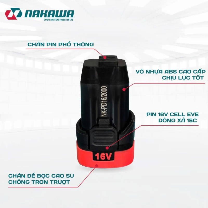 Pin 16V 2.0Ah NAKAWA NK-PD16/2000 - Thumbnail 1