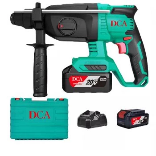 Máy Khoan Bê Tông Dùng Pin DCA ADZC04-24 (TYPE EM) BLDC - Thân Máy, 2 Pin 20V 4ah, Sạc, Hộp Nhựa