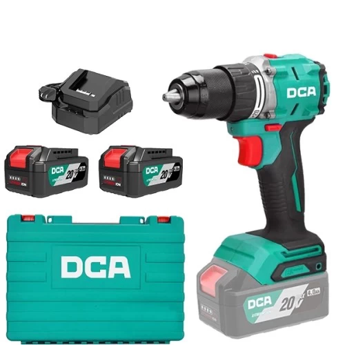 Máy Khoan Động Lực Dùng Pin DCA ADJZ2060i (TYPE EM) BLDC - Thân Máy, 2 Pin 20V 4ah, Sạc, Hộp Nhựa