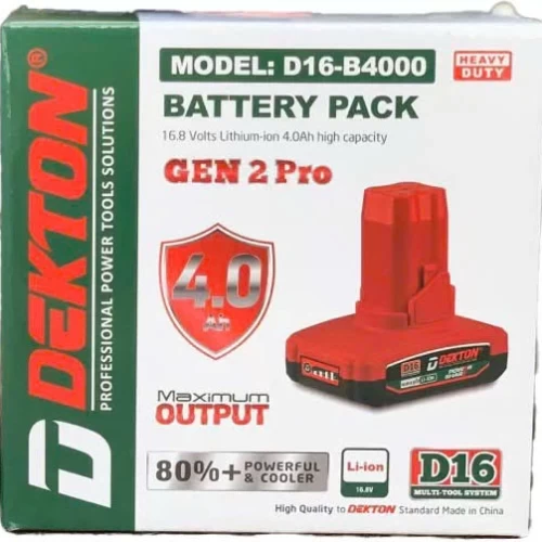 Pin và đế sạc Dekton 16.8V, 8 cell/4ah D16-B4000