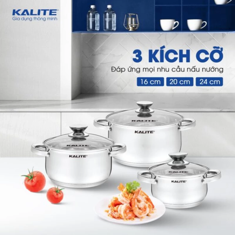 Bộ 3 Nồi Kalite KL351 Inox 304 - Ảnh 1