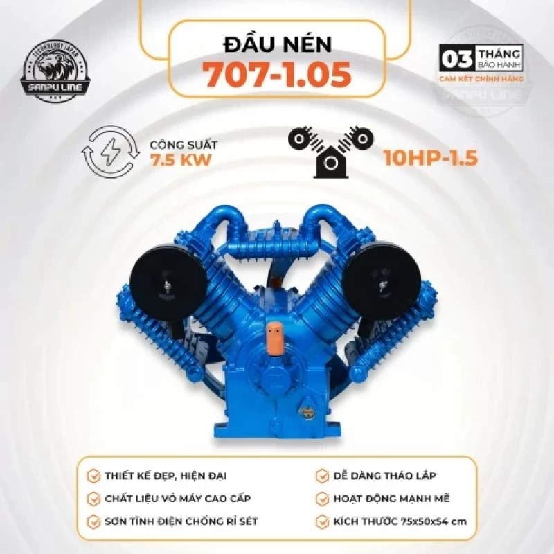 Đầu Nén Khí 10Hp Sanpu Line 707-1.05 - Ảnh 1