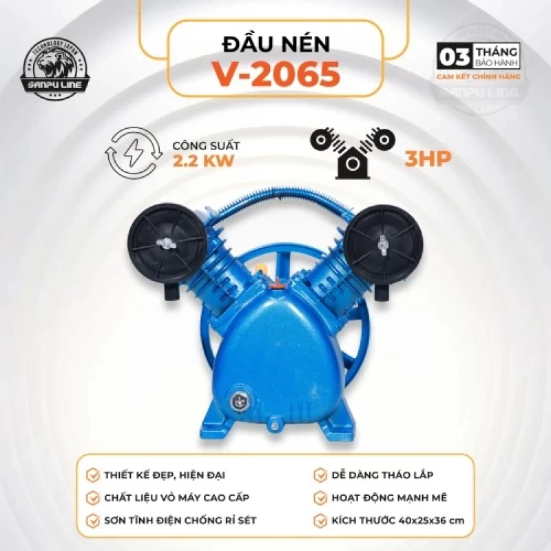 Đầu Nén Khí 3Hp Sanpu Line V-2065 - Ảnh 1