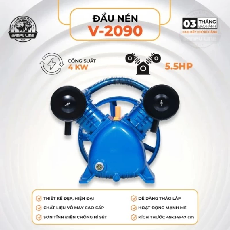Đầu Nén Khí 5.5Hp Sanpu Line V-2090 - Ảnh 1