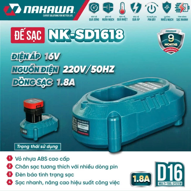 Đế sạc 16V NAKAWA NK-SD1618 - Ảnh 4
