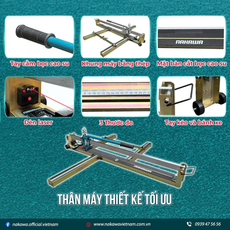 Máy Cắt Gạch Bàn Đẩy Tay Nakawa NK-CGB800 - Ảnh 1