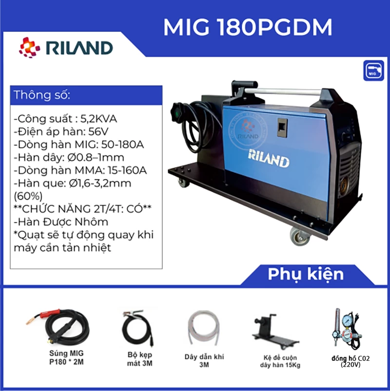 MÁY HÀN RILAND MIG 180PGDM - Ảnh 2