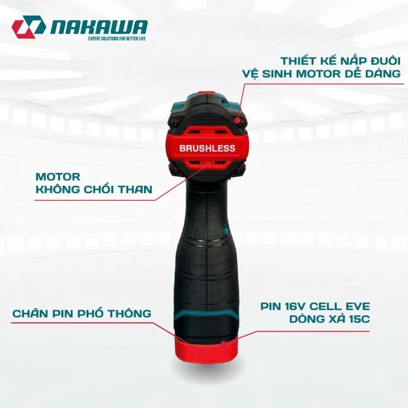 Máy khoan pin 3 chức năng NAKAWA NK-KD1610/60PLUS - Ảnh 4
