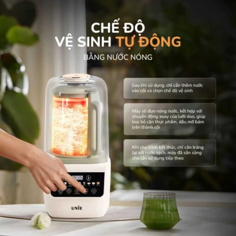 Máy làm sữa hạt UNIE UCB15 dung tích 1.5L, giảm ồn 30%, 10 chức năng nấu - Ảnh 9