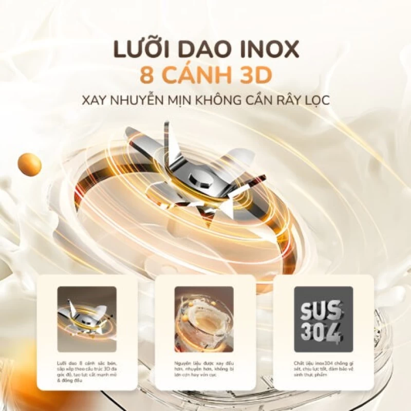 Máy làm sữa hạt UNIE UCB15 dung tích 1.5L, giảm ồn 30%, 10 chức năng nấu - Ảnh 17