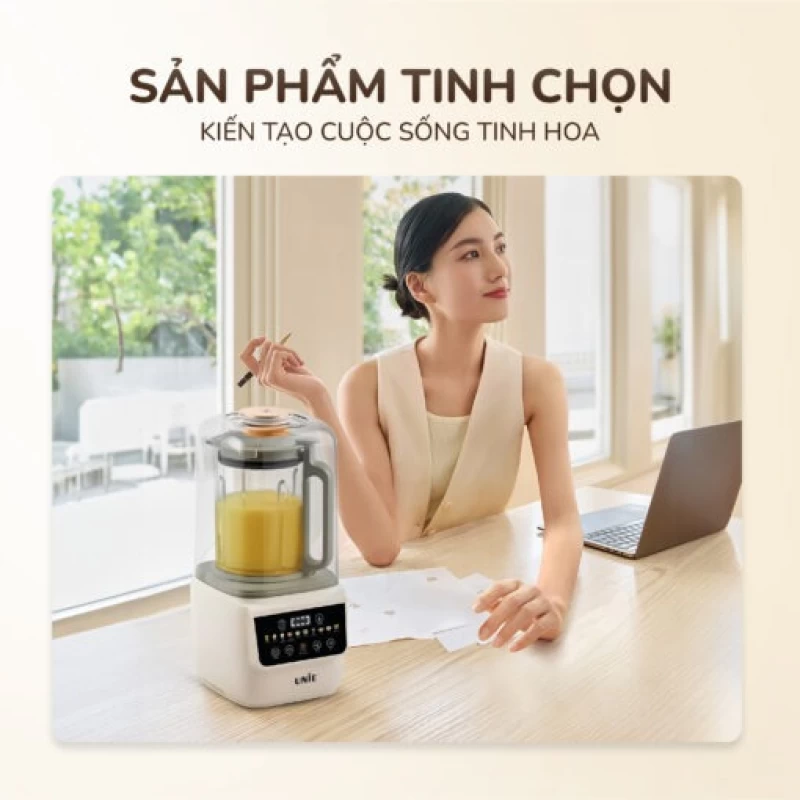 Máy làm sữa hạt UNIE UCB15 dung tích 1.5L, giảm ồn 30%, 10 chức năng nấu - Ảnh 2