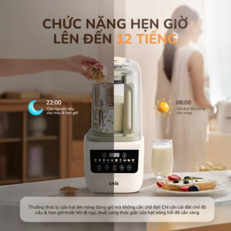 Máy làm sữa hạt UNIE UCB15 dung tích 1.5L, giảm ồn 30%, 10 chức năng nấu - Ảnh 10