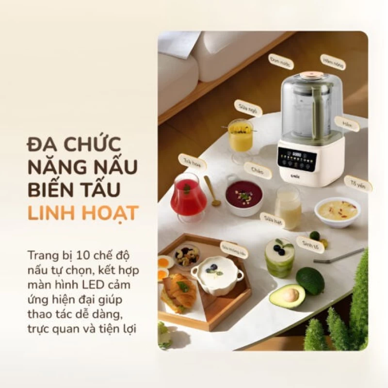Máy làm sữa hạt UNIE UCB15 dung tích 1.5L, giảm ồn 30%, 10 chức năng nấu - Ảnh 13