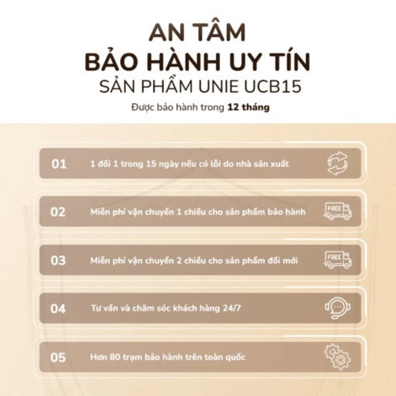 Máy làm sữa hạt UNIE UCB15 dung tích 1.5L, giảm ồn 30%, 10 chức năng nấu - Ảnh 3