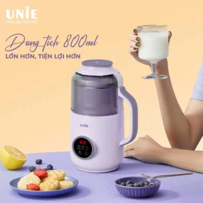Máy làm sữa hạt UNIE UMB09, dung tích 800ml, nắp chụp chống ồn, 6 chức năng xay nấu - Ảnh 9